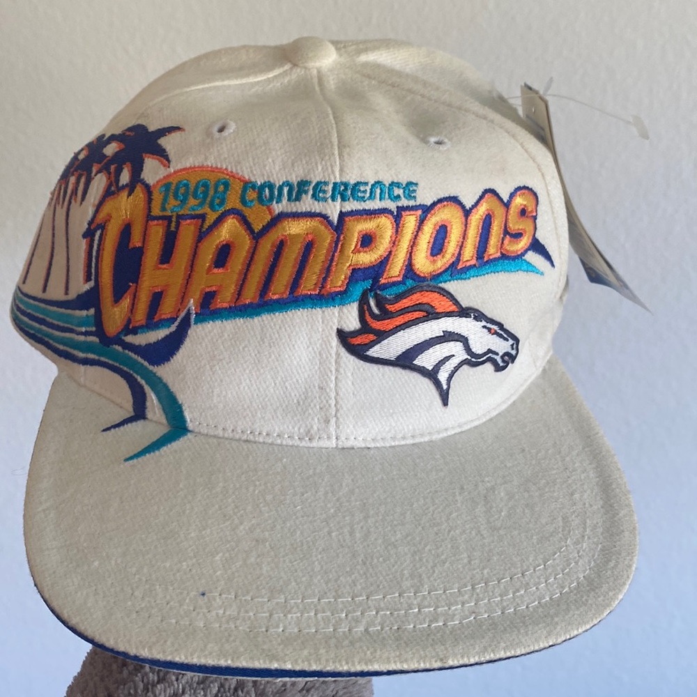 1998 Denver Broncos Hat Conference Champions Official NFL Locker Room Cap Miami